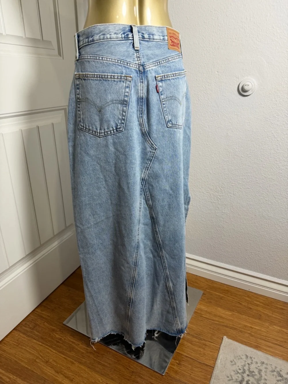 Levi's Light Blue Denim Maxi Skirt Size 26